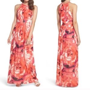 Eliza J Floral Halter Gown Size 6